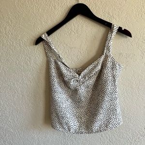 Abercrombie white polka dot twist-front wide strap cami-Medium
